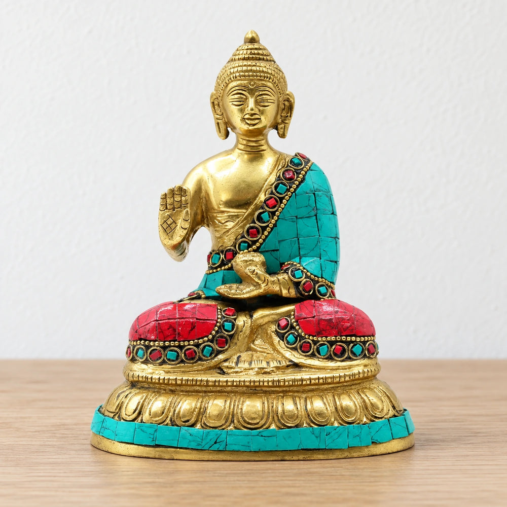 Brass Buddha Figure - Blessing - 15cm