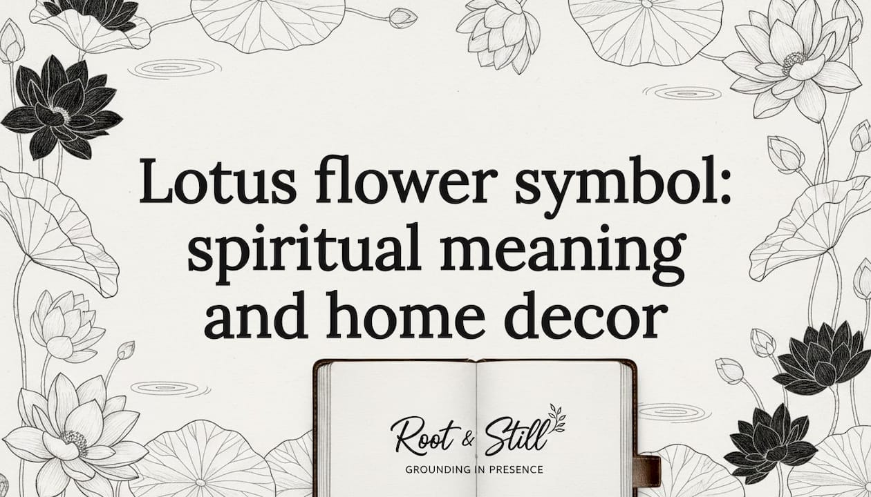 Decorative hand-drawn lotus flower title card illustration