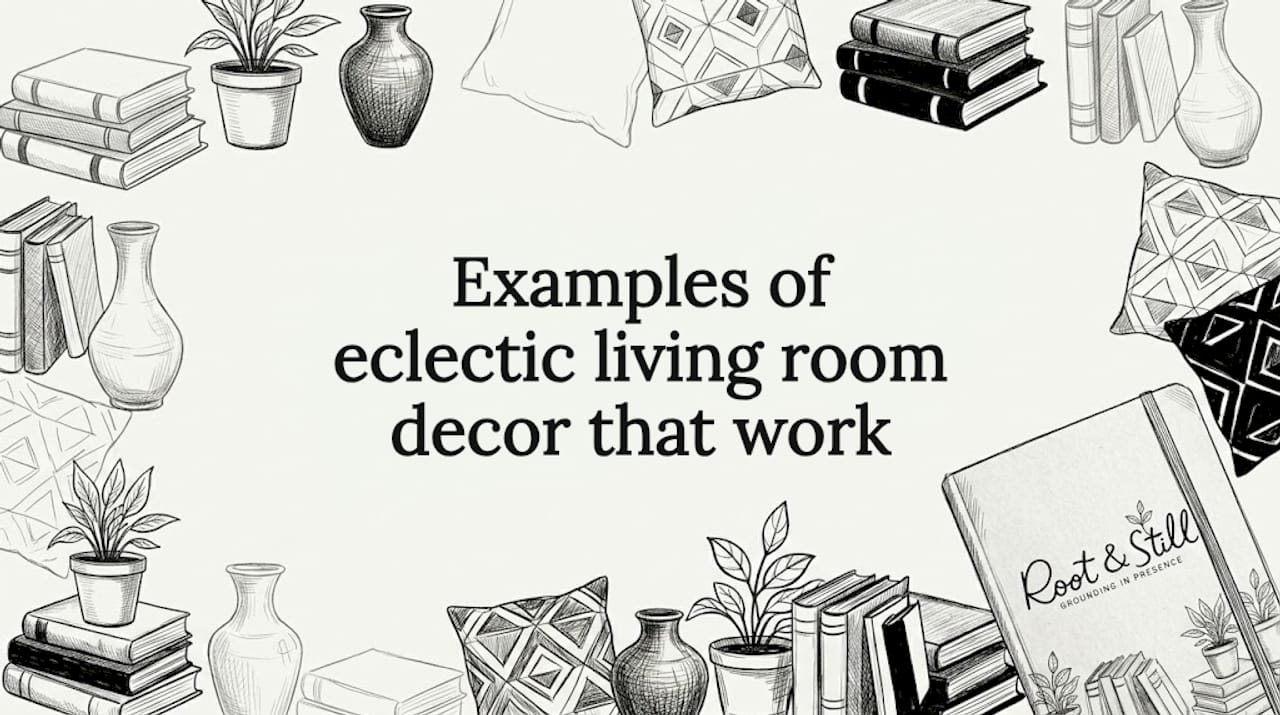 Hand-drawn eclectic room title card illustration