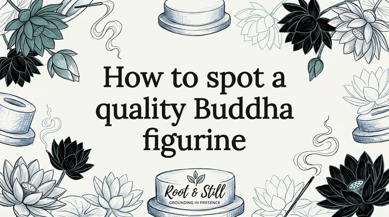 Decorative Buddha title card illustration with lotus and incense motifs