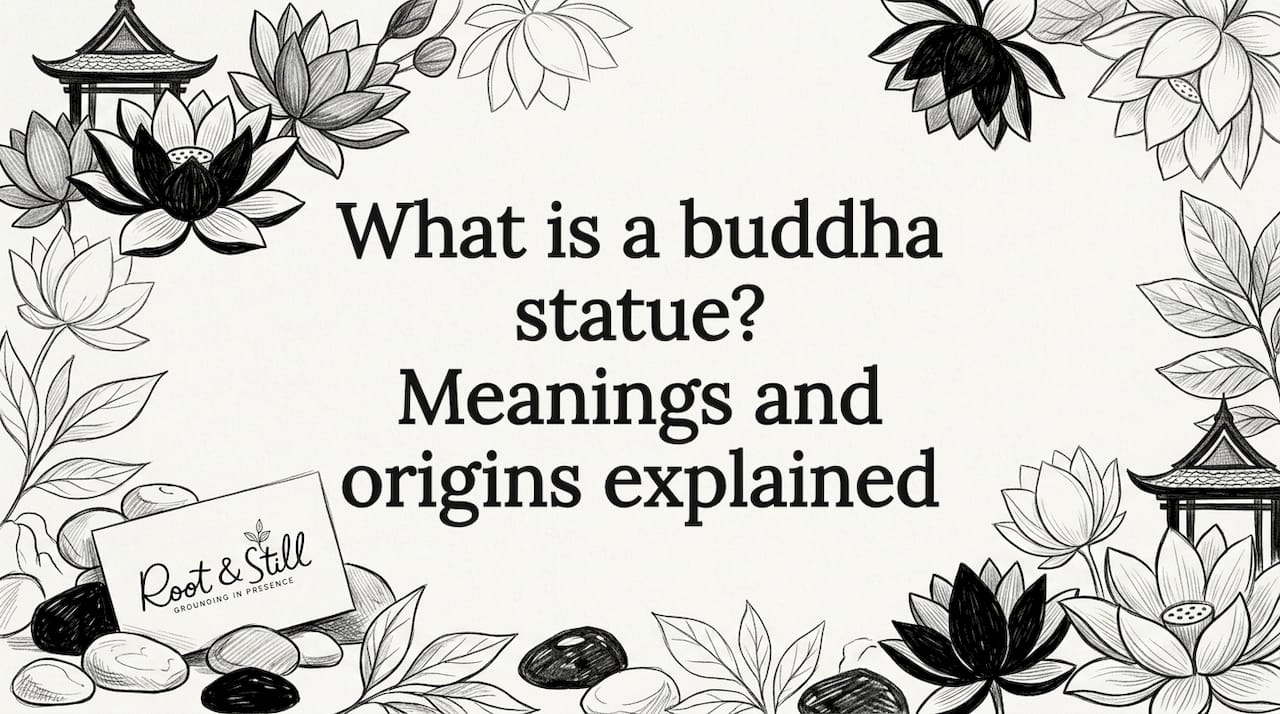 Hand-drawn title card with lotus and temple motifs