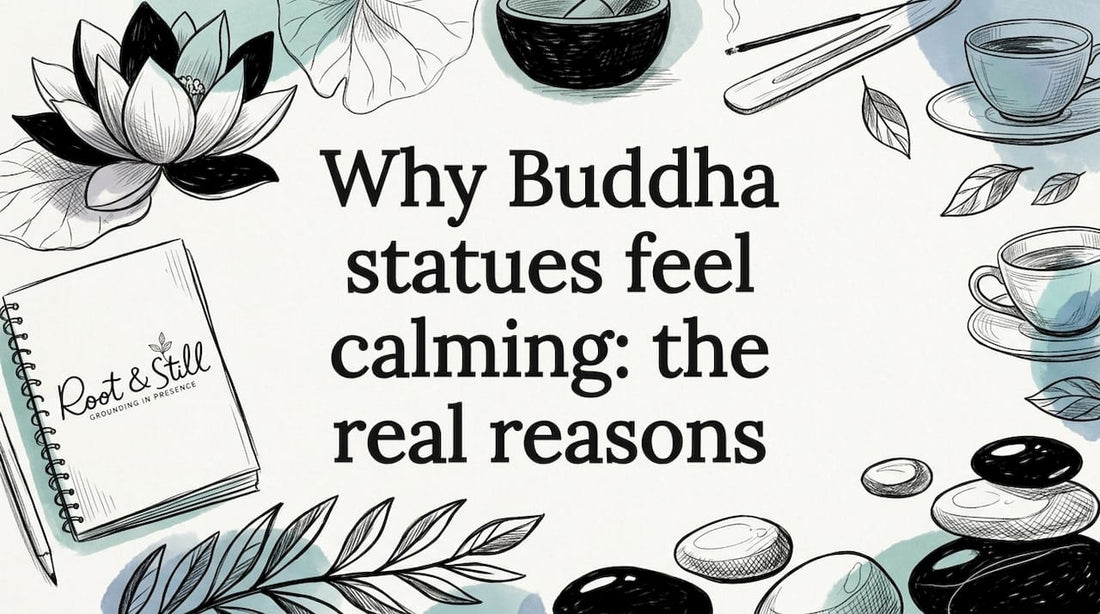 Decorative blog title card with lotus, stones, and botanicals