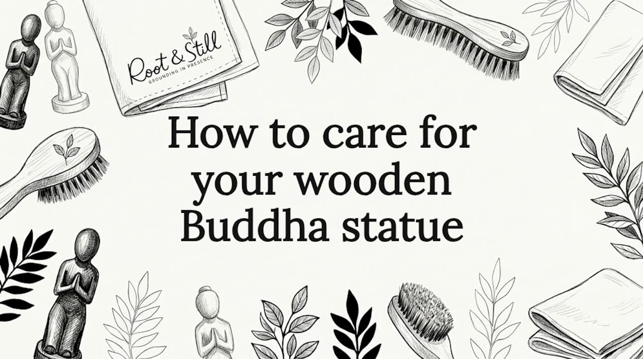 Hand-drawn title card with care tools and botanicals
