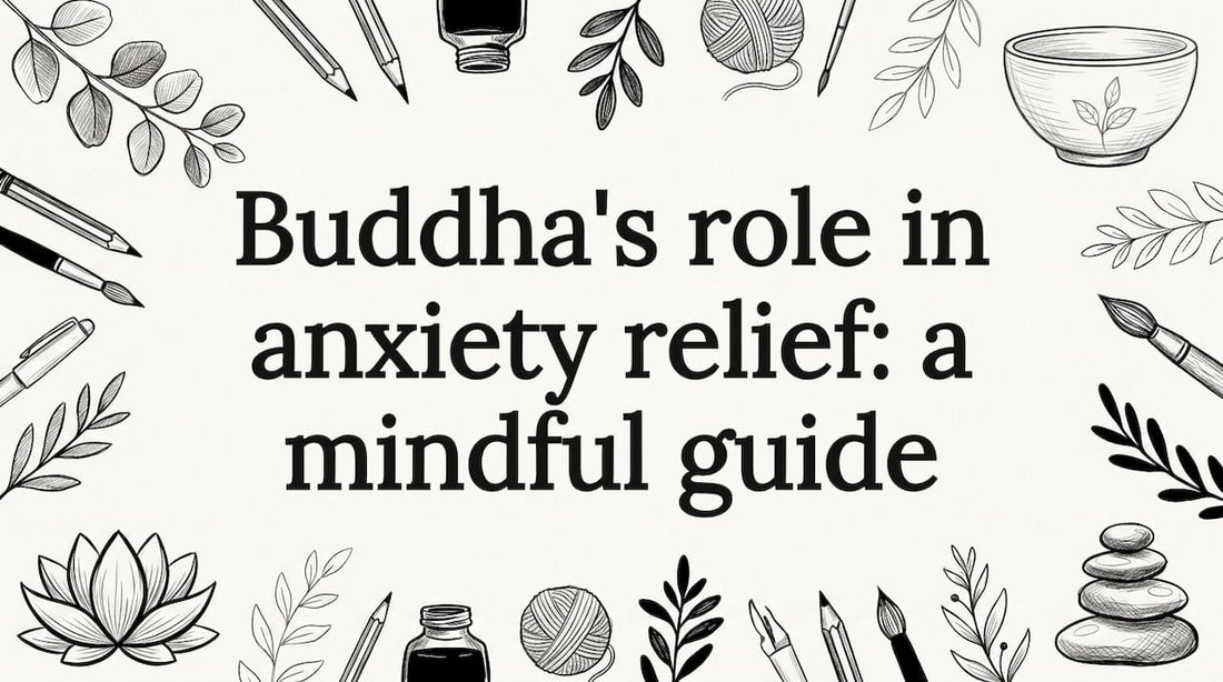 Decorative Buddha anxiety guide title card illustration