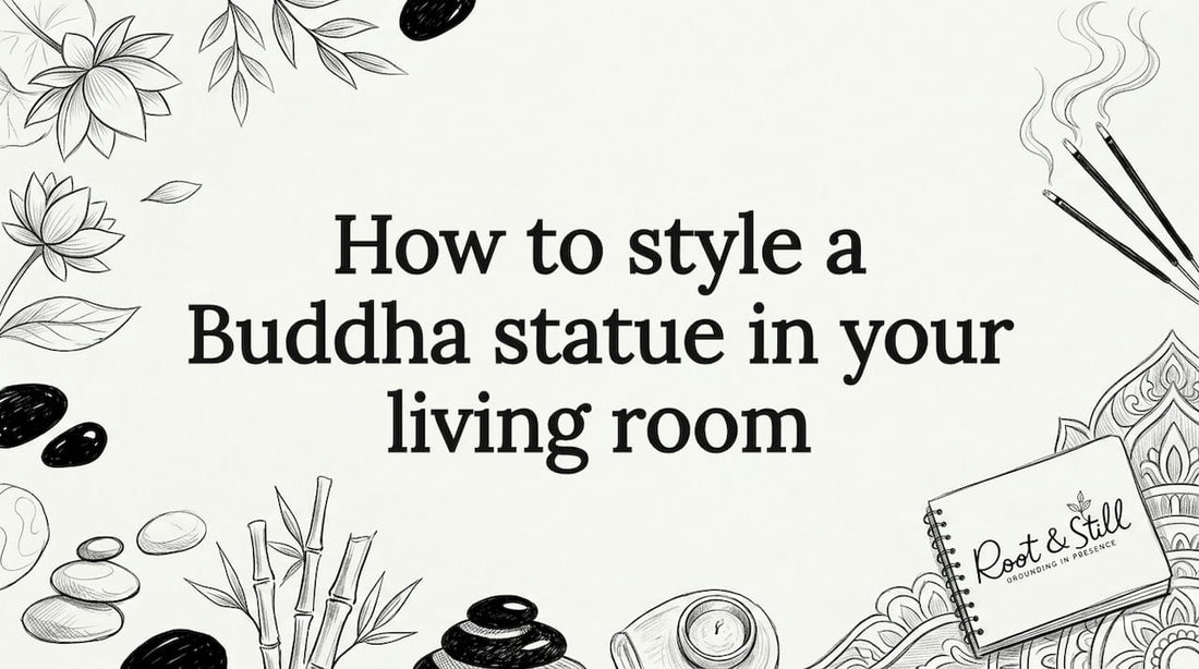 Decorative title card illustration for Buddha statue styling article