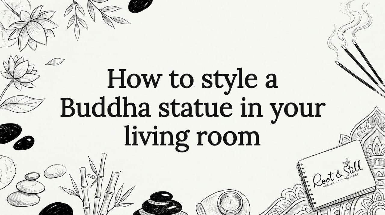 Decorative title card illustration for Buddha statue styling article