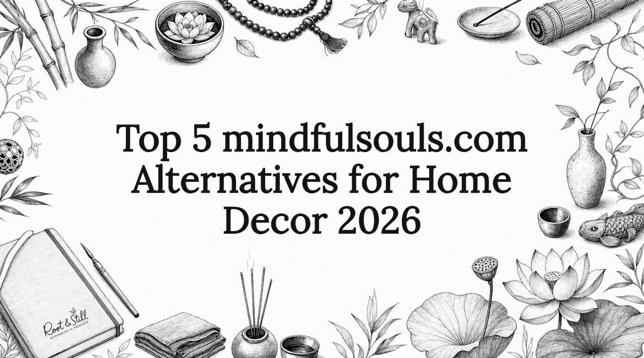 Decorative title card with hand-drawn mindful decor illustrations