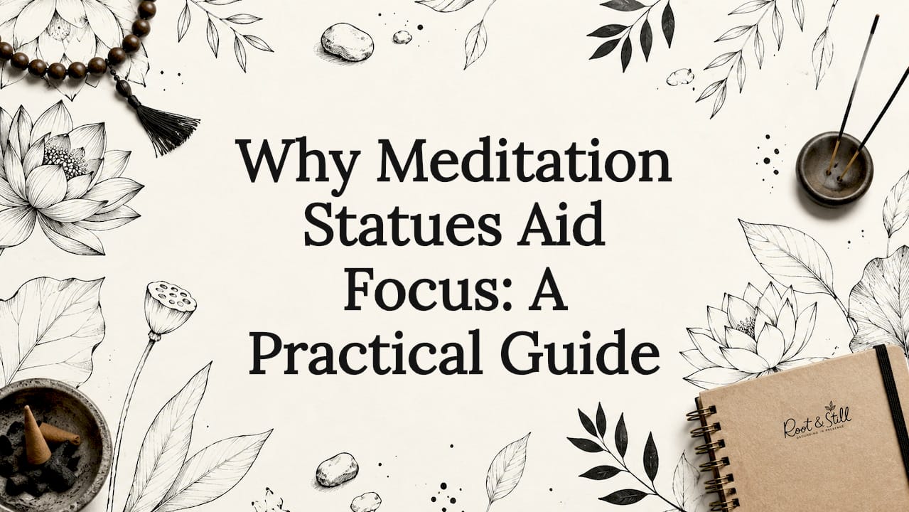 Decorative title card illustration for meditation article