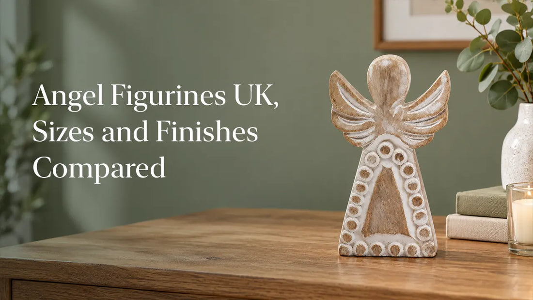 Angel Figurines UK, Sizes and Finishes Compared