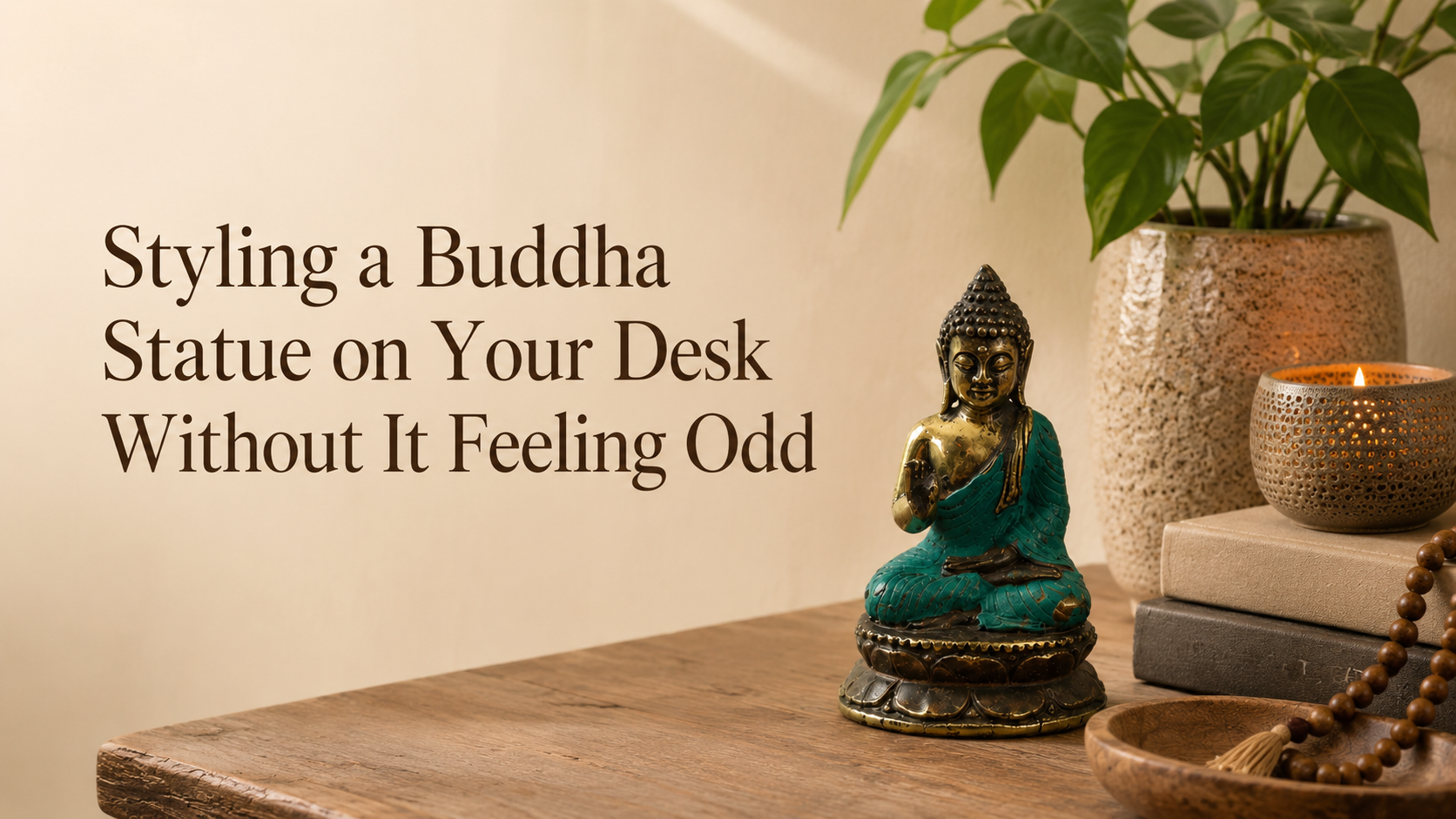 Styling a Buddha Statue on Your Desk Without It Feeling Odd