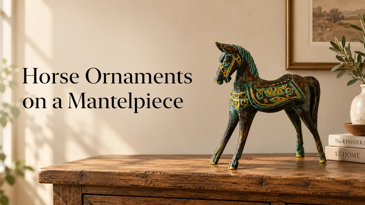 Horse Ornaments on a Mantelpiece