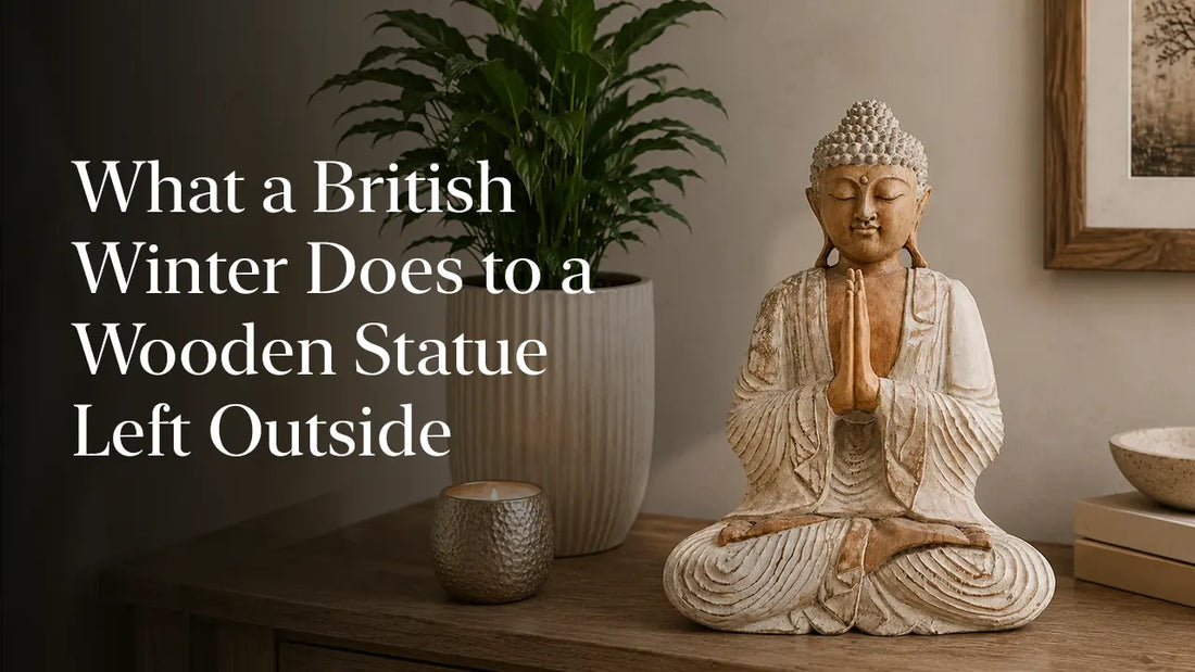 What a British Winter Does to a Wooden Statue Left Outside