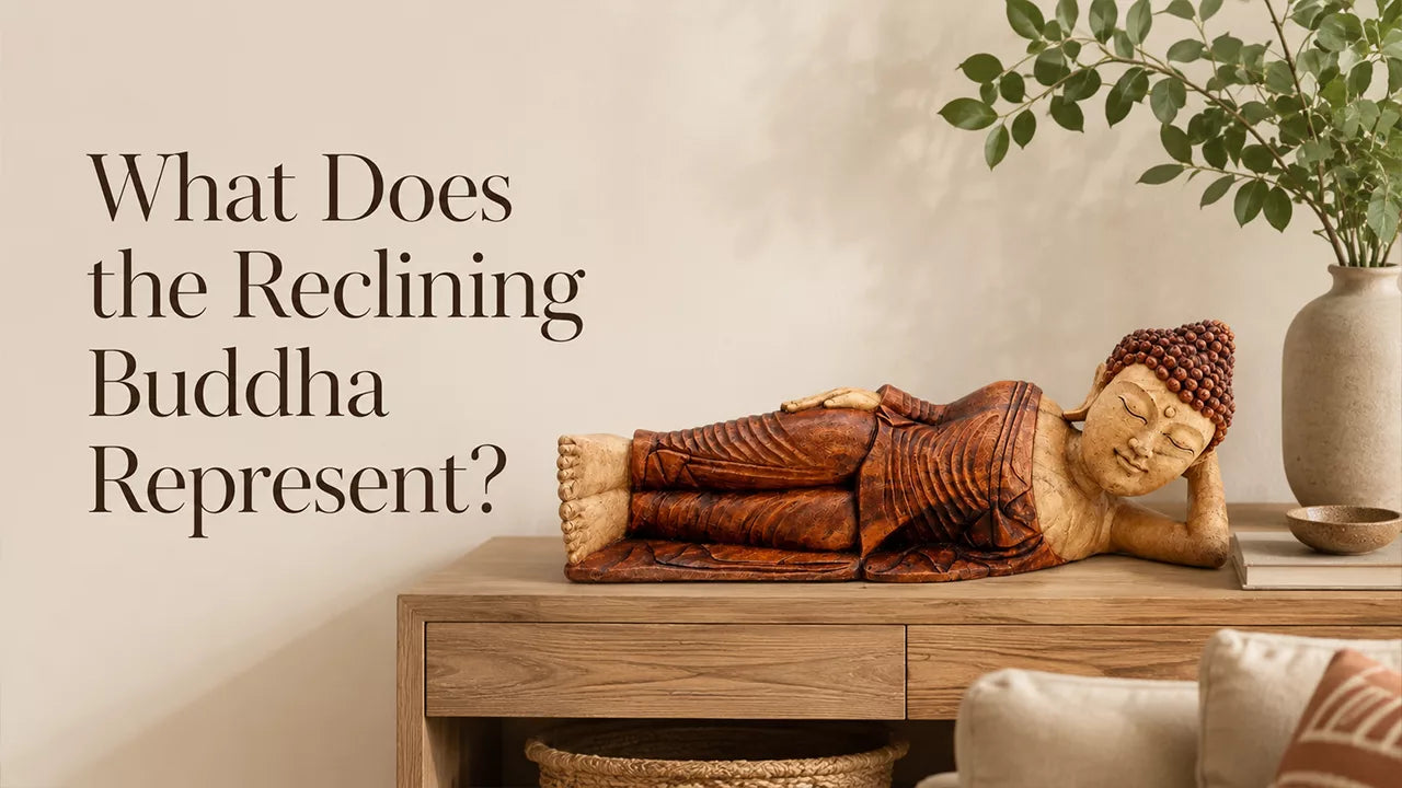 What does the reclining Buddha represent?