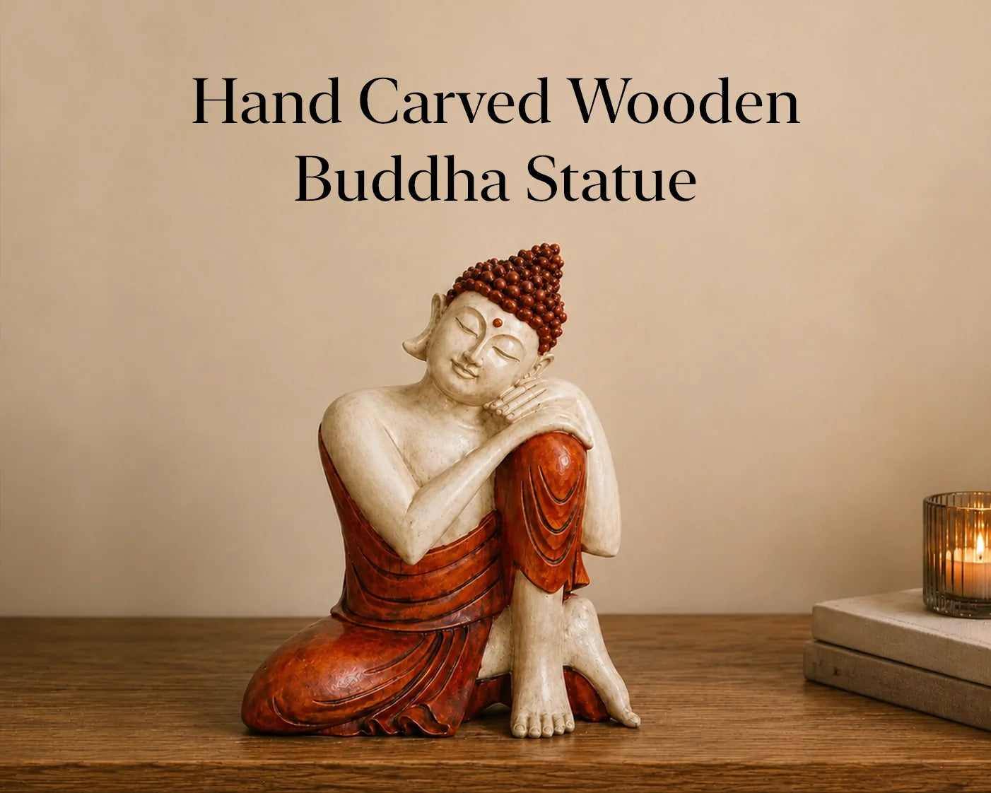Hand Carved Wooden Buddha Statue