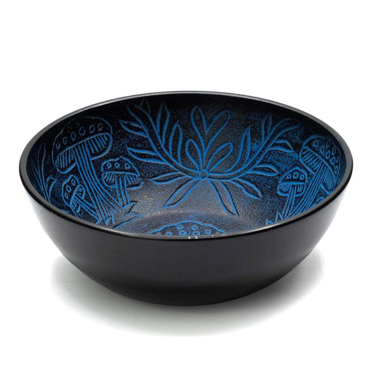 Aluminium Singing Bowl - Magic Mushroom Design - Blue 20cm