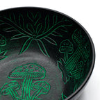 Aluminium Singing Bowl - Magic Mushroom Design - Green 20cm
