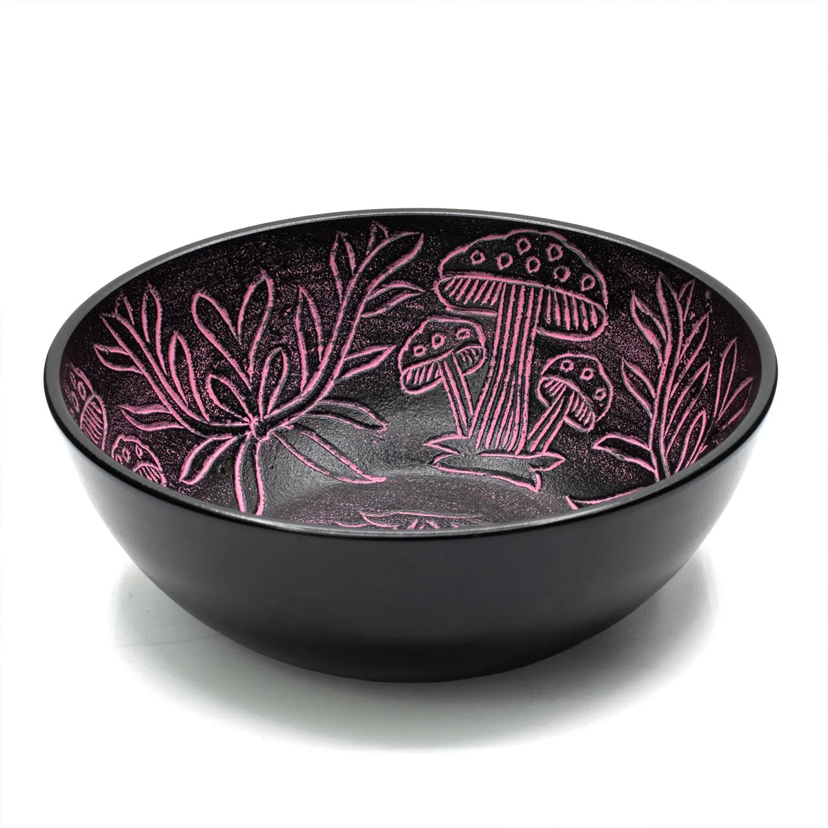Aluminium Singing Bowl - Magic Mushroom Design - Pink 20cm