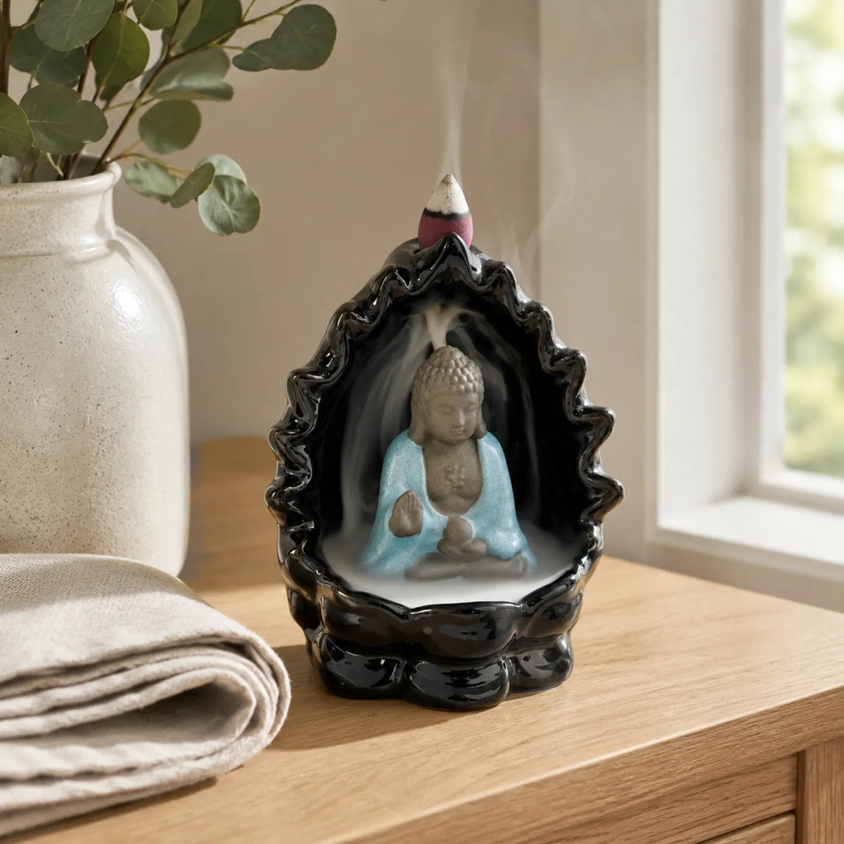 Backflow Incense Burner - Buddha & Lights Tower - 335g