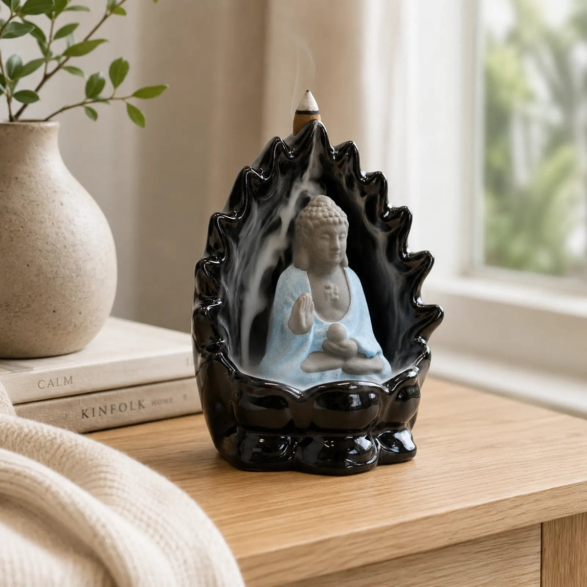 Backflow Incense Burner - Buddha & Lights Tower - 335g