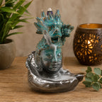 Backflow Incense Burner - Dragon Over Buddha - Glazed Ceramic 409g