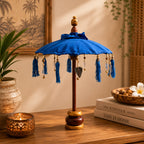 Bali Home Decor Parasol - Cotton - Blue- 40cm
