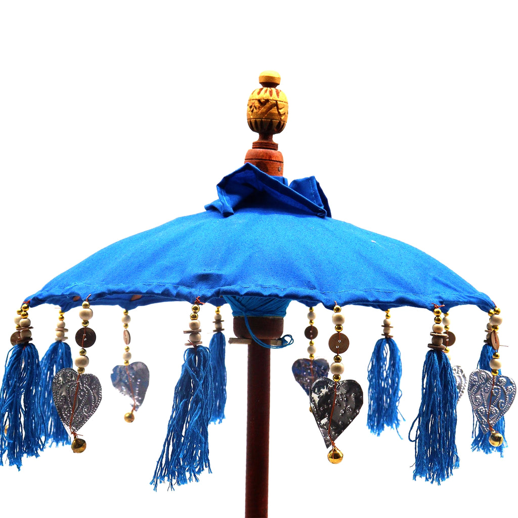 Bali Home Decor Parasol - Cotton - Blue- 40cm