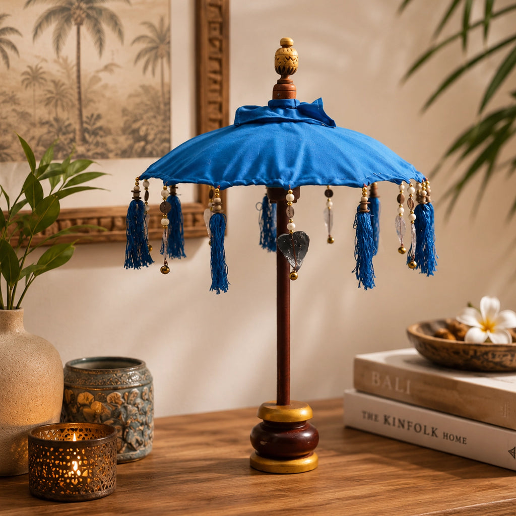 Bali Home Decor Parasol - Cotton - Turquoise- 40cm