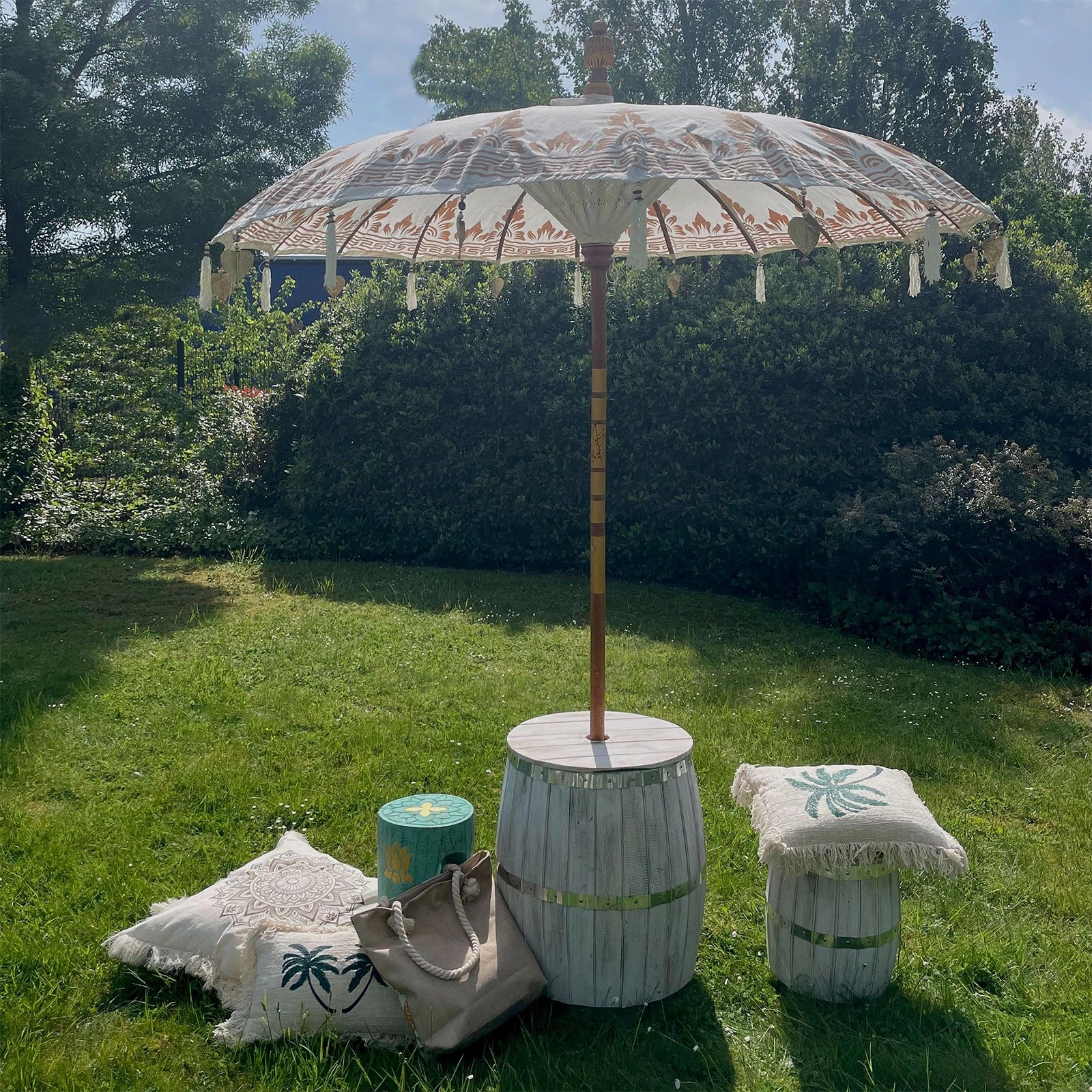Bali Patio Parasol - Canvas - Natural Decor - 2m