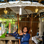 Bali Outdoor Umbrella Garden Patio Parasol - Canvas - Natural Decor - 2m