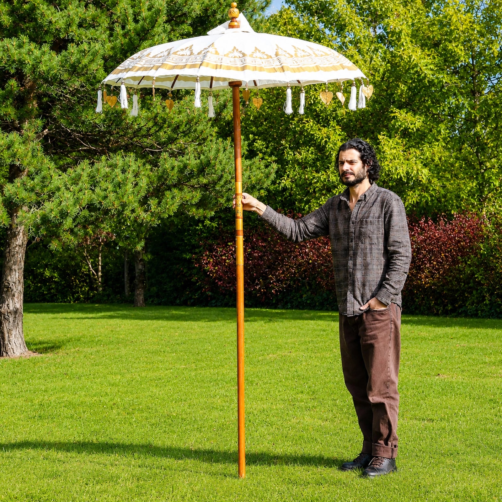 balichun patio umbrella Bali Outdoor Garden Parasol - Canvas - Natural Decor underspin Smatree Upgrade Hard Laptop Color:2-Black bamboo and polyester canvas