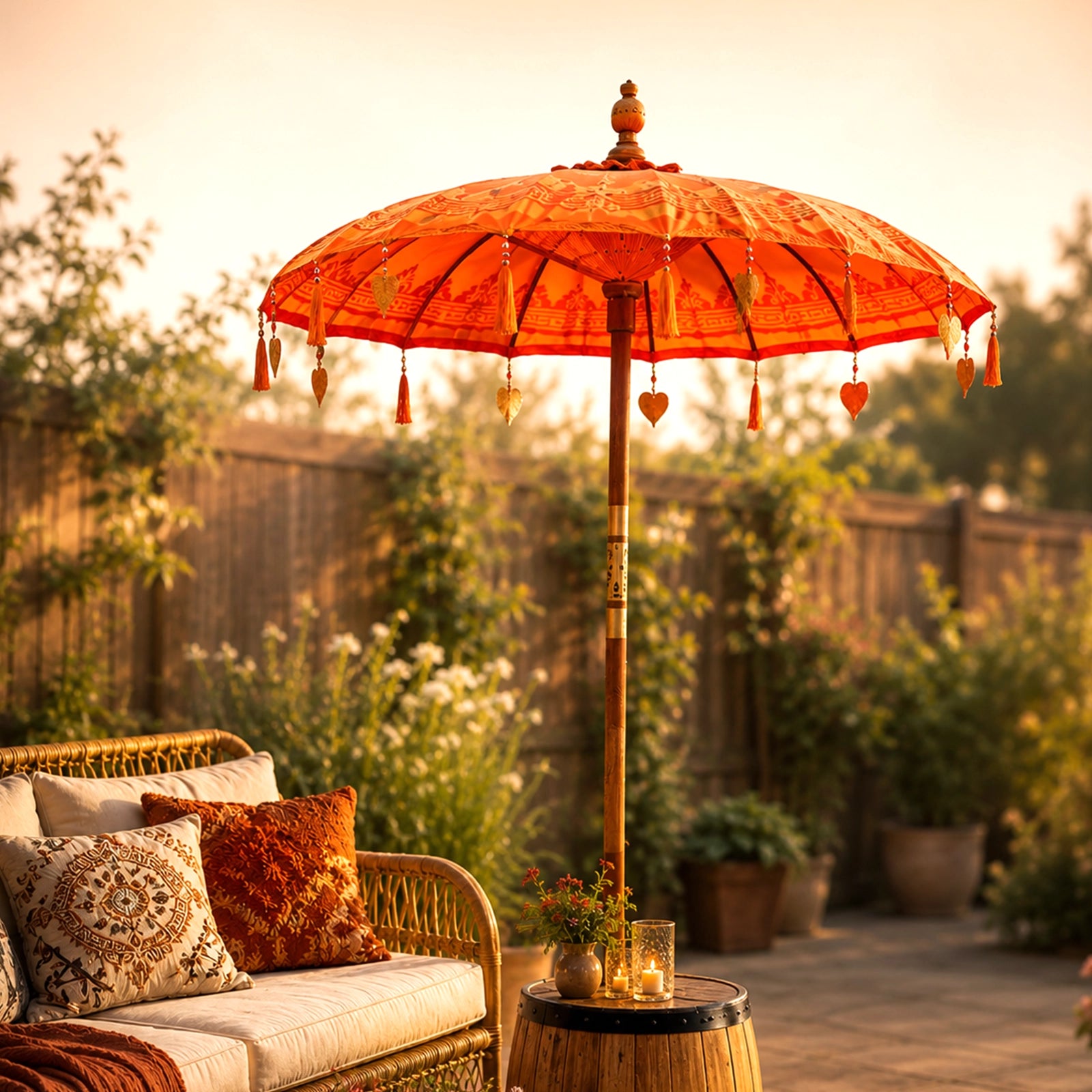 decorative outdoor patio umbrellas 10ft Square Offset Umbrella With Hanging Holes and Air Vent, With Weights x8 Struts Bali Outdoor Umbrella Garden Patio