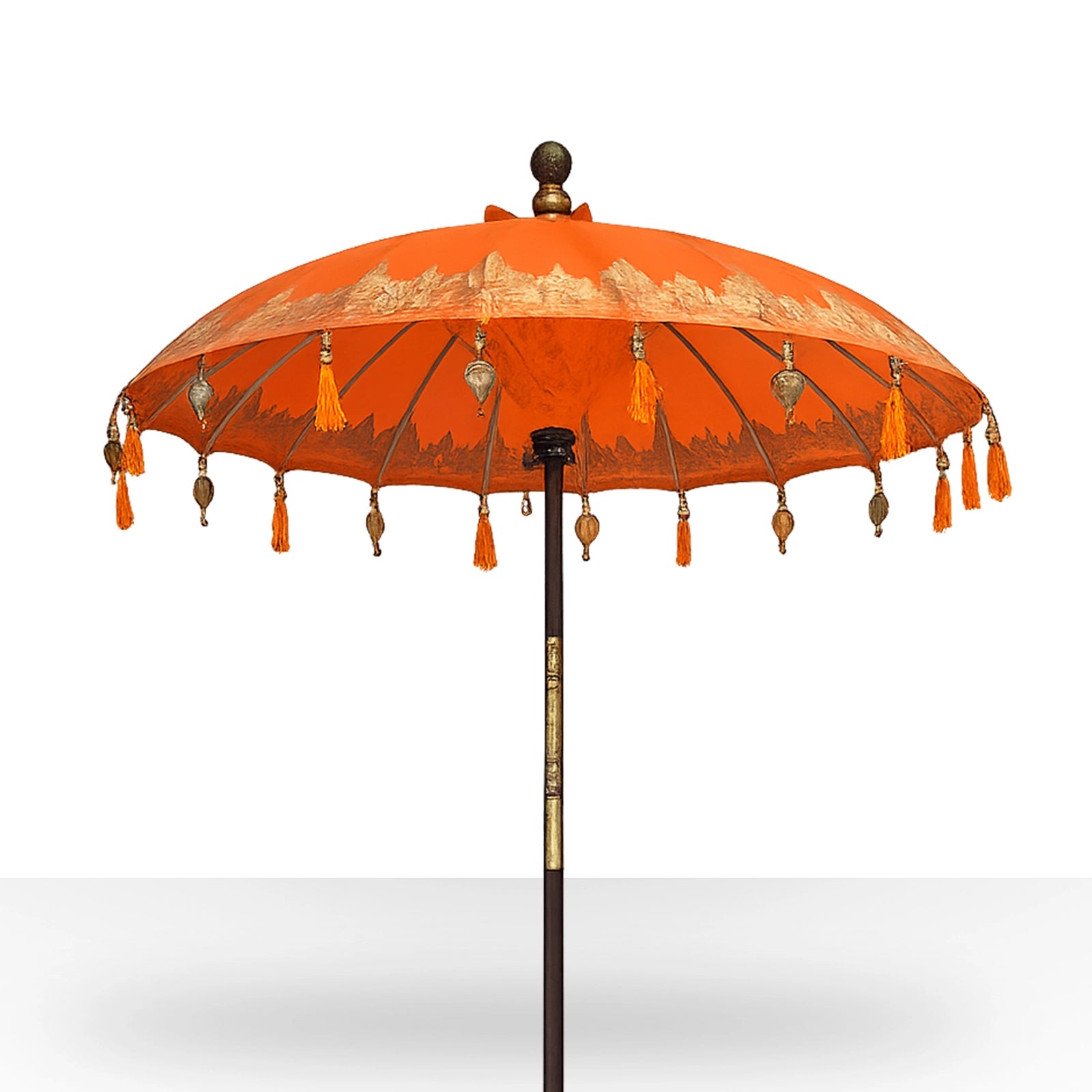 Bali Patio Parasol - Cotton - Orange Decor - 1.5m