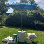 Bali Patio Parasol - Cotton - Turquoise Decor - 2m