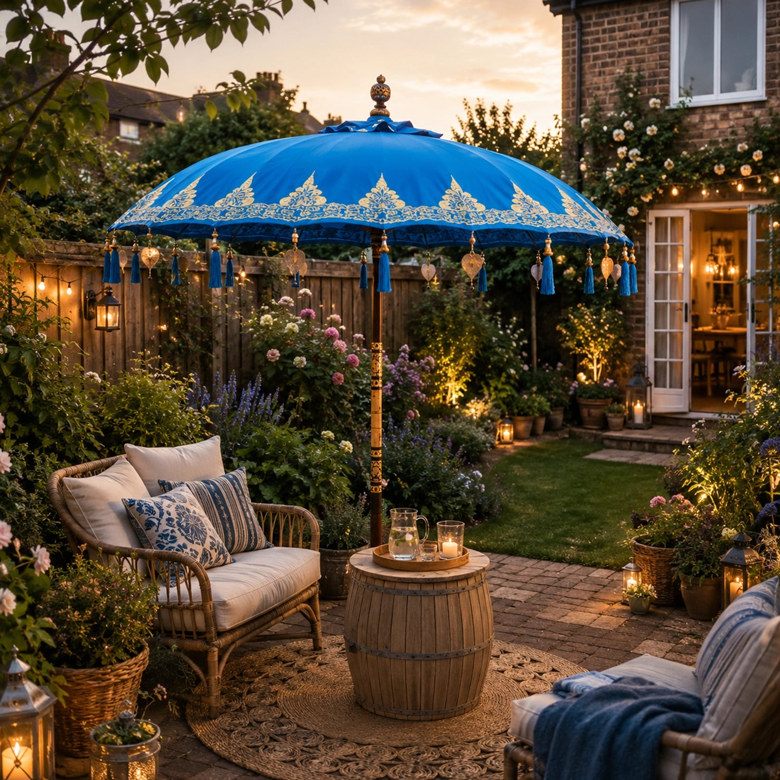 Bali Outdoor Umbrella Garden Patio Parasol - Cotton