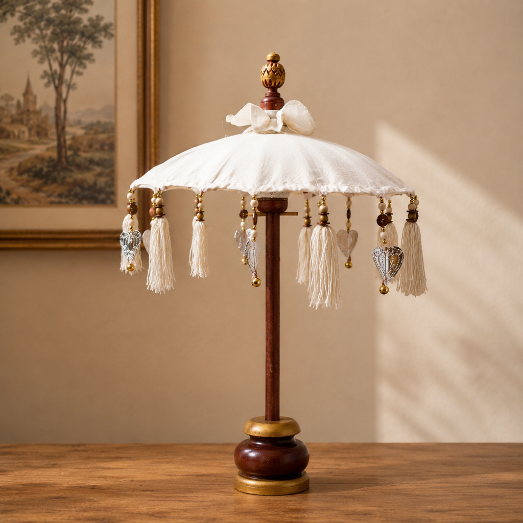 Bali Home Decor Parasol - Canvas - Natural- 40cm