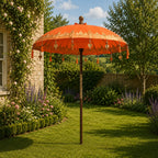Bali Patio Parasol - Cotton - Orange Decor - 1.5m
