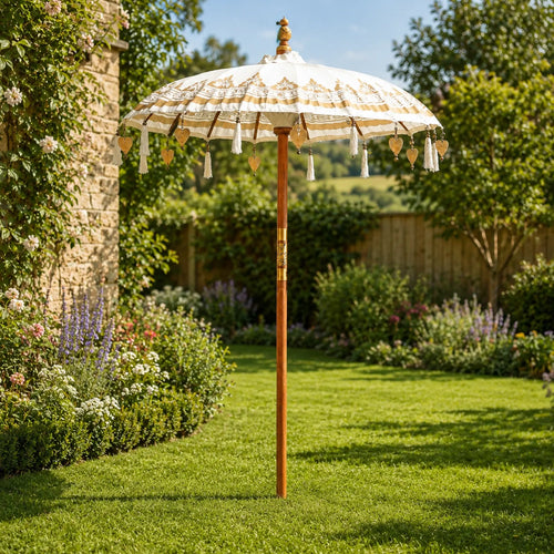 Bali Patio Parasol - Canvas - Natural Decor - 1.5m