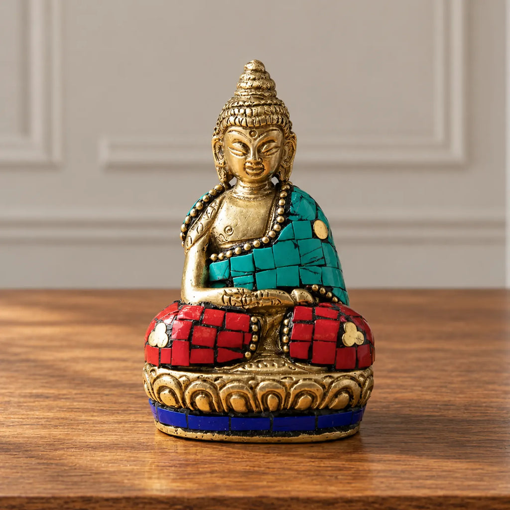 Brass Buddha Figure - Hands Up - 7.5 cm