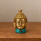 Brass Buddha Figure - Med Head - 8 cm