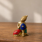 Brass Buddha Figure - Thinking - 6.5 cm