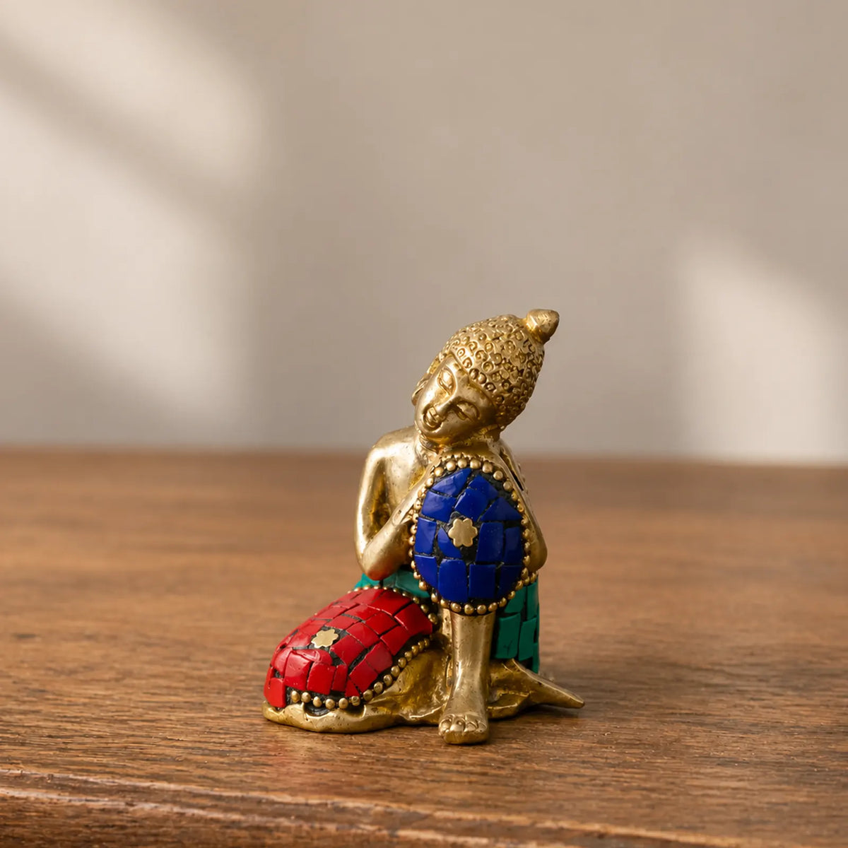 Brass Buddha Figure - Thinking - 6.5 cm