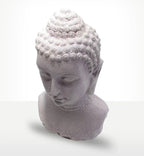 Buddha Bust Lamp Lavender Crackle - Oval Stand featuring a serene lavender crackle finish on a detailed Buddha head bust, perfect for calming Buddha decor and Buddha glow lamps.