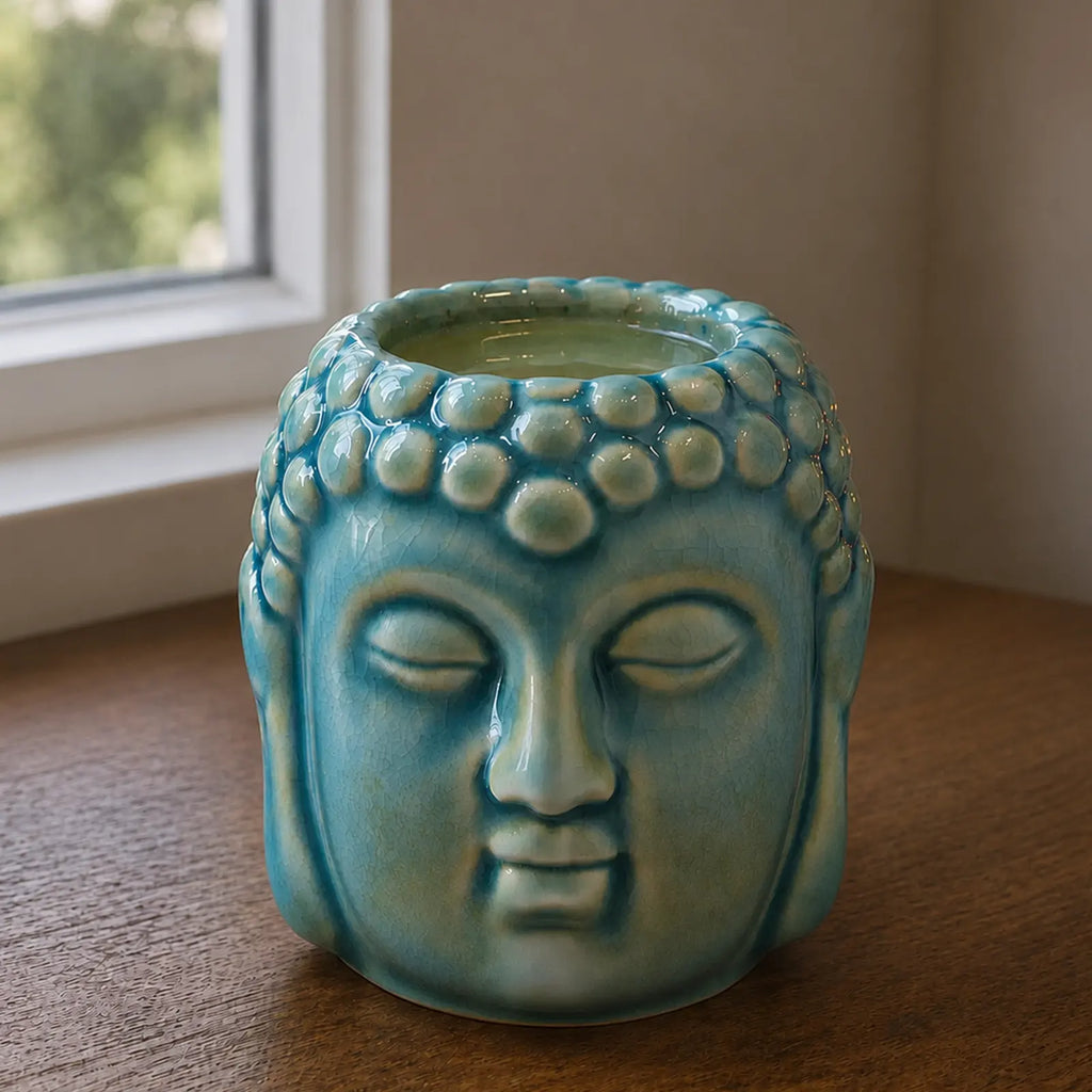 Buddha Oil Burner - Blue