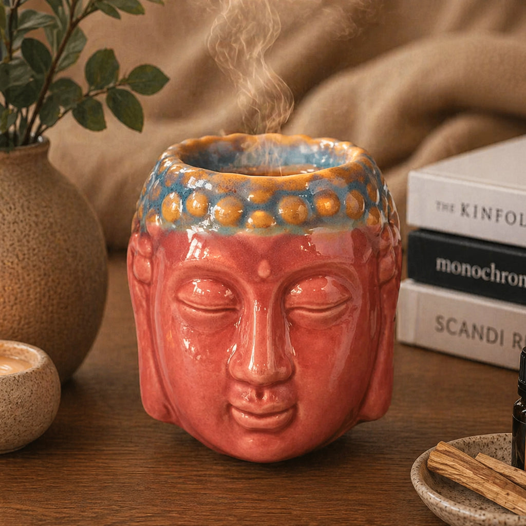 Buddha Oil Burner - Rose & Teal