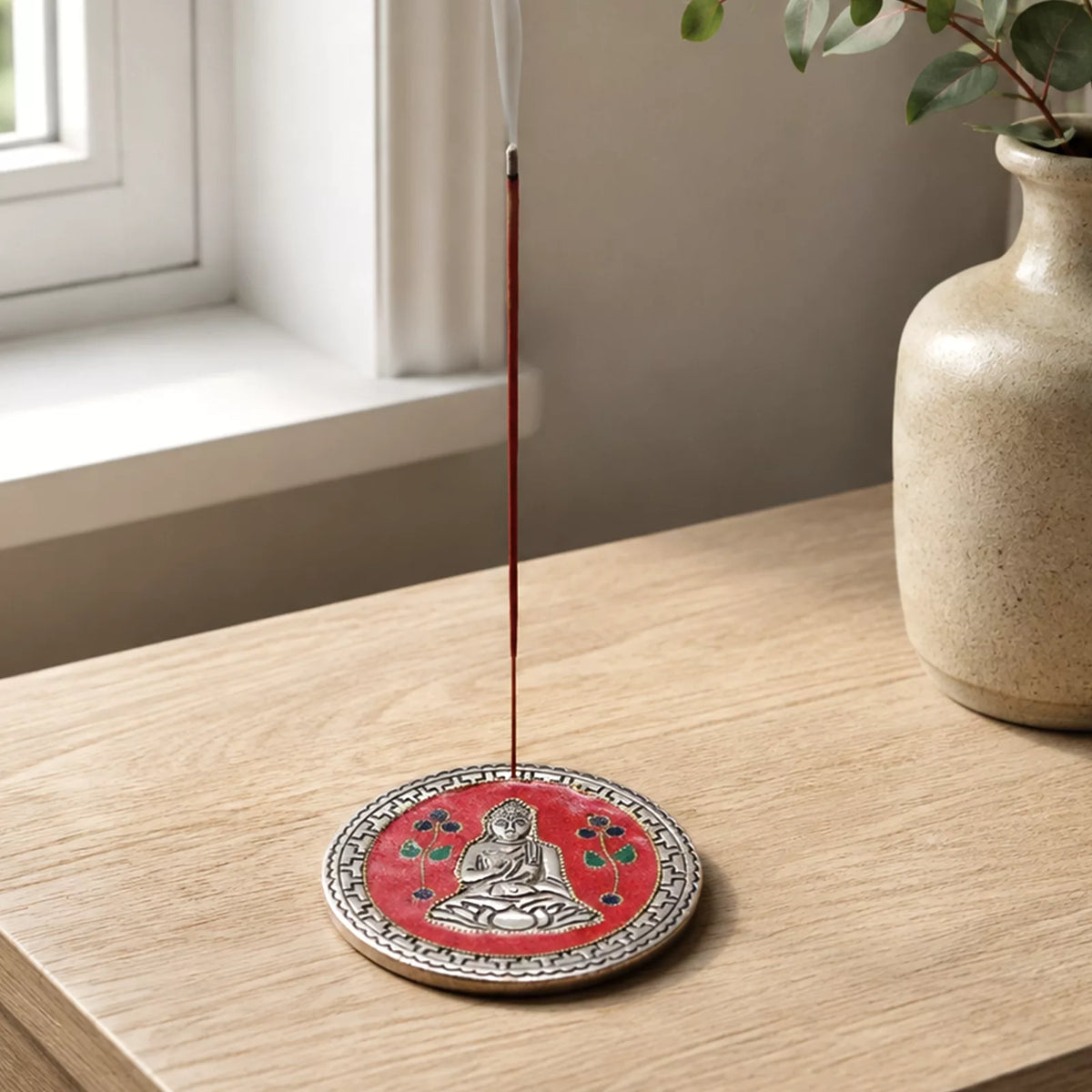 Buddha Red Decor Incense Holder
