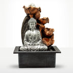 Buddha Tabletop Indoor Water Fountain Feature - 35cm - Silver Buddha Cascade & Crystal Ball
