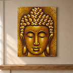Buddha Wall Art Painting - Gold Brocade Detail