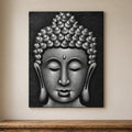 Buddha Wall Art Painting - Grey Sand Finish