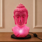 Buddha Bust Soft Glow Light Lamp Cherry Crackle - Oval stand