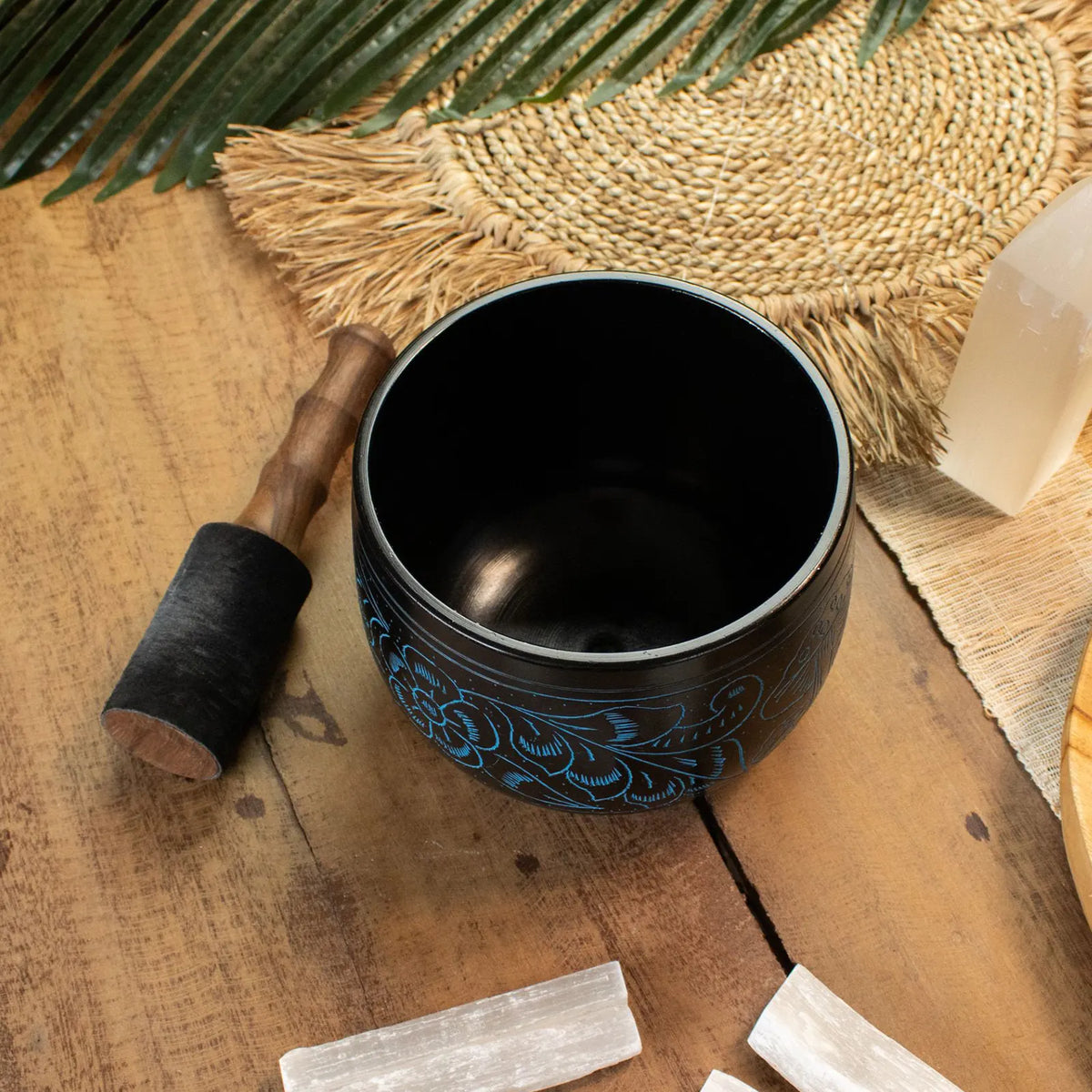 Cauldron Singing Bowl - Magic Mushroom Design - Blue 15cm